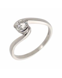 Pre-Owned 18ct Gold 0.65 Carat Diamond Solitaire Twist Ring