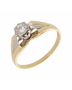 Pre-Owned 18ct Gold 0.10 Carat Diamond Solitaire Ring