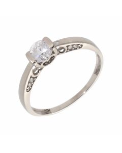 Pre-Owned 18ct White Gold 0.50 Carat Diamond Solitaire Ring