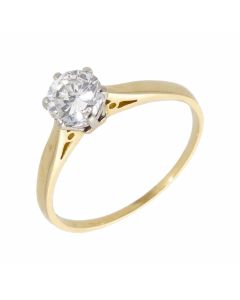Pre-Owned 18ct Yellow Gold 0.90 Carat Diamond Solitaire Ring