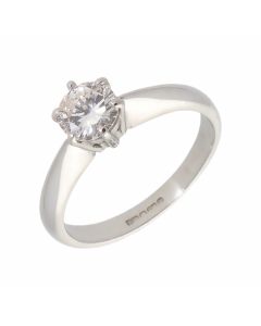 Pre-Owned 18ct White Gold 0.58 Carat Diamond Solitaire Ring