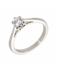 Pre-Owned 18ct White Gold 0.43 Carat Diamond Solitaire Ring