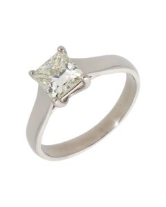 Pre-Owned Platinum 1.00ct Princess Cut Diamond Solitaire Ring