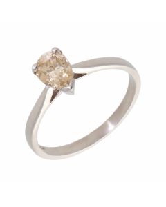 Pre-Owned 18ct Gold 1.03 Carat Pear Cut Diamond Solitaire Ring