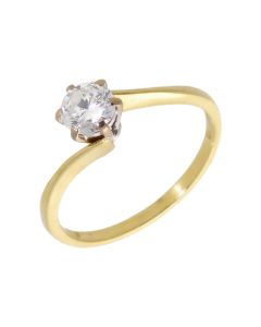 Pre-Owned 18ct Gold 0.56 Carat Diamond Solitaire Twist Ring
