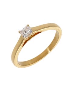 Pre-Owned 18ct Gold 0.23ct Princess Cut Diamond Solitaire Ring
