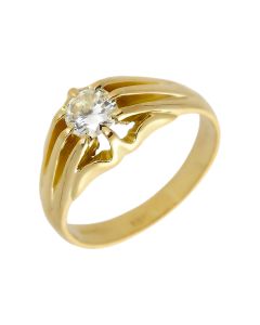 Pre-Owned 18ct Gold 0.51ct Diamond Solitaire Signet Style Ring