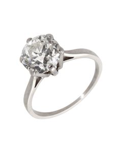 Pre-Owned 18ct White Gold 2.45 Carat Diamond Solitaire Ring