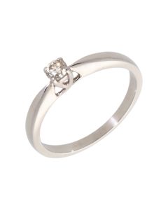 Pre-Owned 9ct White Gold 0.19 Carat Diamond Solitaire Ring
