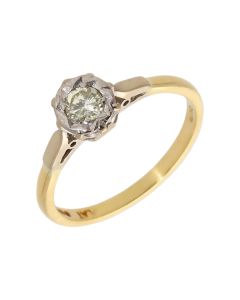 Pre-Owned 18ct Gold Vintage Illusion Set Diamond Solitaire Ring