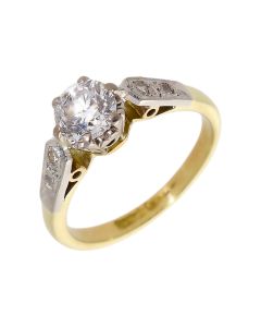 Pre-Owned Vintage Style 9ct Gold 0.73ct Diamond Solitaire Ring