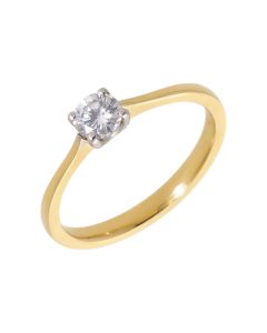 Pre-Owned 18ct Yellow Gold 0.32 Carat Diamond Solitaire Ring