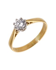 Pre-Owned 14ct Yellow Gold 0.46 Carat Diamond Solitaire Ring