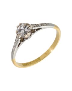 Pre-Owned Vintage 1962 18ct Gold 0.25ct Diamond Solitaire Ring