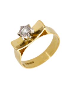 Pre-Owned Vintage 18ct Gold Illusion Set Diamond Solitaire Ring