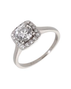 Pre-Owned 18ct White Gold 1.06 Carat Diamond Halo Ring