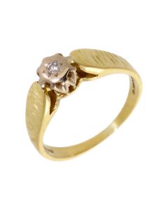 Pre-Owned 18ct Gold Illusion Set Diamond Solitaire Ring