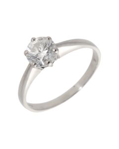 Pre-Owned 18ct White Gold 0.81 Carat Diamond Solitaire Ring