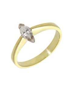 Pre-Owned 18ct Gold 0.27 Carat Marquise Diamond Solitaire Ring