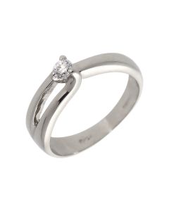 Pre-Owned 14ct White Gold Split Band Diamond Solitaire Ring