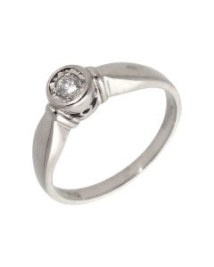 Pre-Owned 9ct Gold 0.12ct Illusion Set Diamond Solitaire Ring