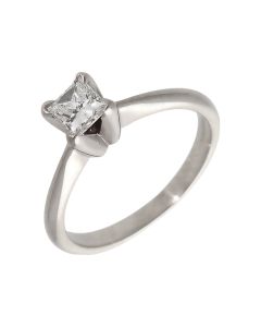 Pre-Owned 18ct Gold 0.41ct Princess Cut Diamond Solitaire Ring