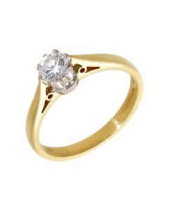 Pre-Owned 18ct Yellow Gold 0.37 Carat Diamond Solitaire Ring