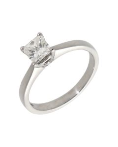 Pre-Owned Platinum 0.50ct Princess Cut Diamond Solitaire Ring