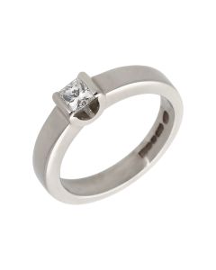 Pre-Owned Palladium 0.35ct Princess Cut Diamond Solitaire Ring