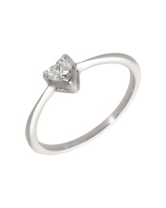 Pre-Owned 18ct Gold 0.22 Carat Heart Diamond Solitaire Ring
