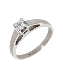 Pre-Owned 14ct Gold 0.30ct Princess Cut Diamond Solitaire Ring