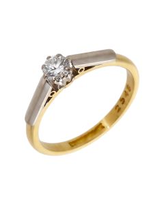 Pre-Owned 18ct Gold Vintage Style 0.23ct Diamond Solitaire Ring