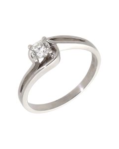 Pre-Owned 18ct White Gold 0.26ct Diamond Solitaire Twist Ring