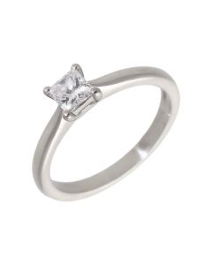 Pre-Owned Platinum 0.39ct Princess Cut Diamond Solitaire Ring