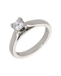 Pre-Owned Platinum 0.40 Carat Criss-Cut Diamond Solitaire Ring