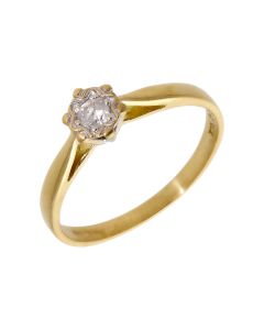 Pre-Owned 18ct Yellow Gold 0.10 Carat Diamond Solitaire Ring