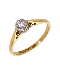 Pre-Owned Vintage Style 18ct Illusion Set Diamond Solitaire Ring