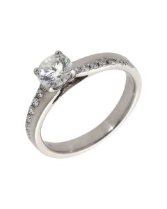 Pre-Owned 18ct White Gold 0.80 Carat Diamond Solitaire Ring