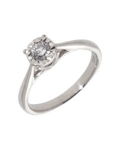 Pre-Owned 9ct White Gold 0.33 Carat Diamond Solitaire Ring