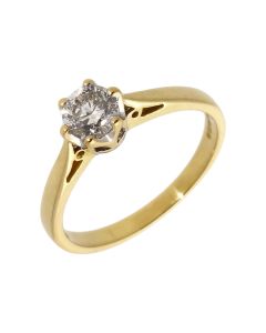 Pre-Owned 18ct Yellow Gold 0.50 Carat Diamond Solitaire Ring
