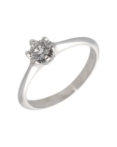 Pre-Owned 9ct White Gold 0.18 Carat Diamond Solitaire Ring
