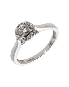 Pre-Owned 18ct White Gold 0.50 Carat Diamond Halo Ring