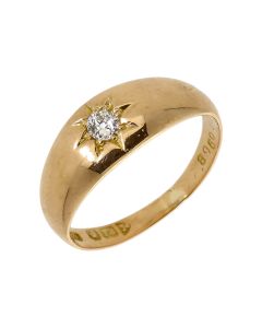 Pre-Owned Vintage 1912 18ct Gold Diamond Signet Style Band Ring