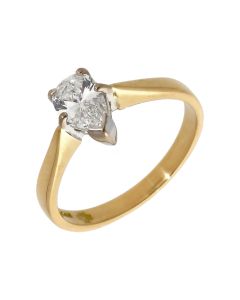 Pre-Owned 18ct Gold 0.59 Carat Pear Cut Diamond Solitaire Ring