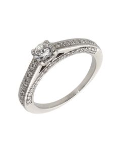 Pre-Owned Platinum Diamond Solitaire & Shoulders Ring