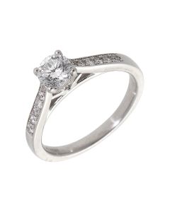 Pre-Owned 18ct White Gold Blossom Cut Diamond Solitaire Ring