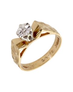 Pre-Owned Vintage 1977 9ct Gold Diamond Solitaire Ring
