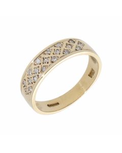 Pre-Owned 9ct Yellow Gold 0.25 Carat Diamond Set Band Ring