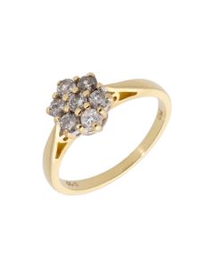 Pre-Owned 18ct Yellow Gold 0.50 Carat Diamond Cluster Ring