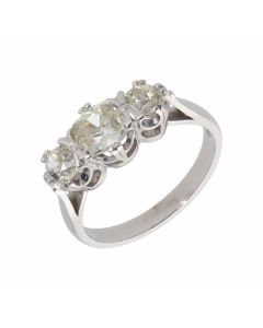 Pre-Owned 18ct White Gold 1.93 Carat Diamond Trilogy Ring